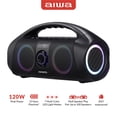 thumbnail image 3 of AIWA Portable Boombox - Waterproof Bluetooth Speaker, Rechargeable Wireless Boombox with Multi Color LED Lighting and Digital Display, AUX Input and Carry Handle, 15 Hour Playtime, 3 of 5