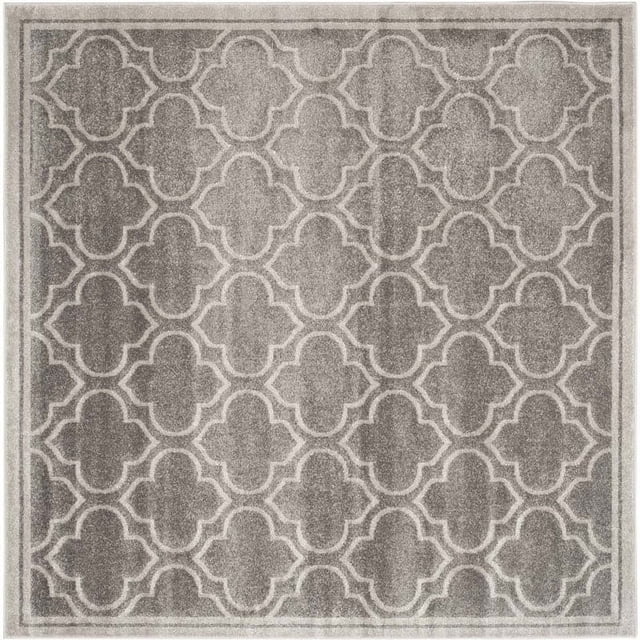 Kingfisher Lane Tapis Gris Intérieur Extérieur - Carré 9 Pieds