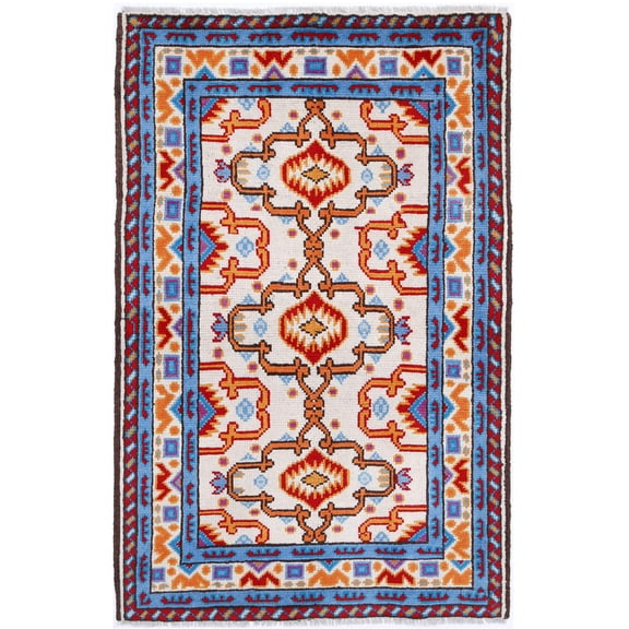 Hand Knotted Baluch Revival Wool Rug - 3'2'' x 5'2''