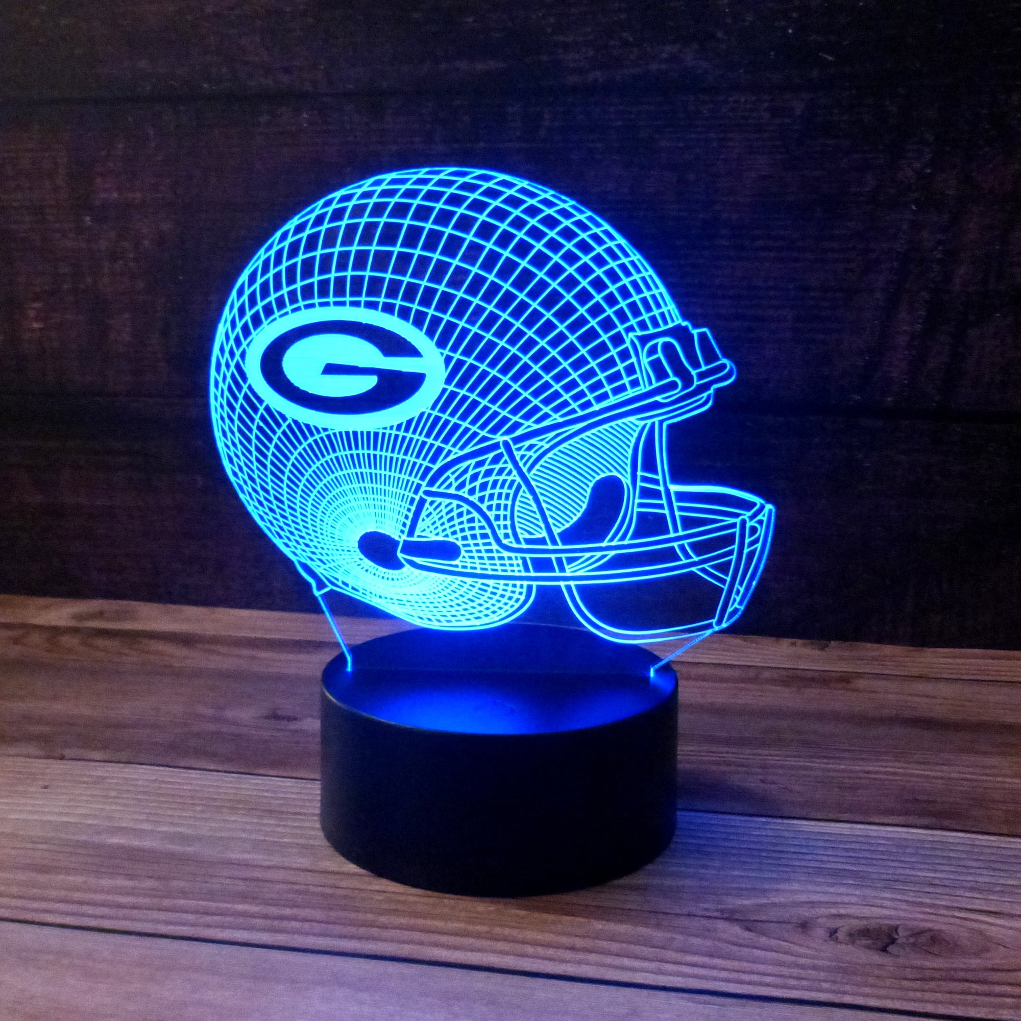Men or Women Sports Fan Nightlight Gift for Kids Ikavis 3D LED Night Light Football Helmet Miami Dolphins Flat Acrylic Illusion Lighting Lamp with 7 Colors and Touch Sensor Girls Boys 