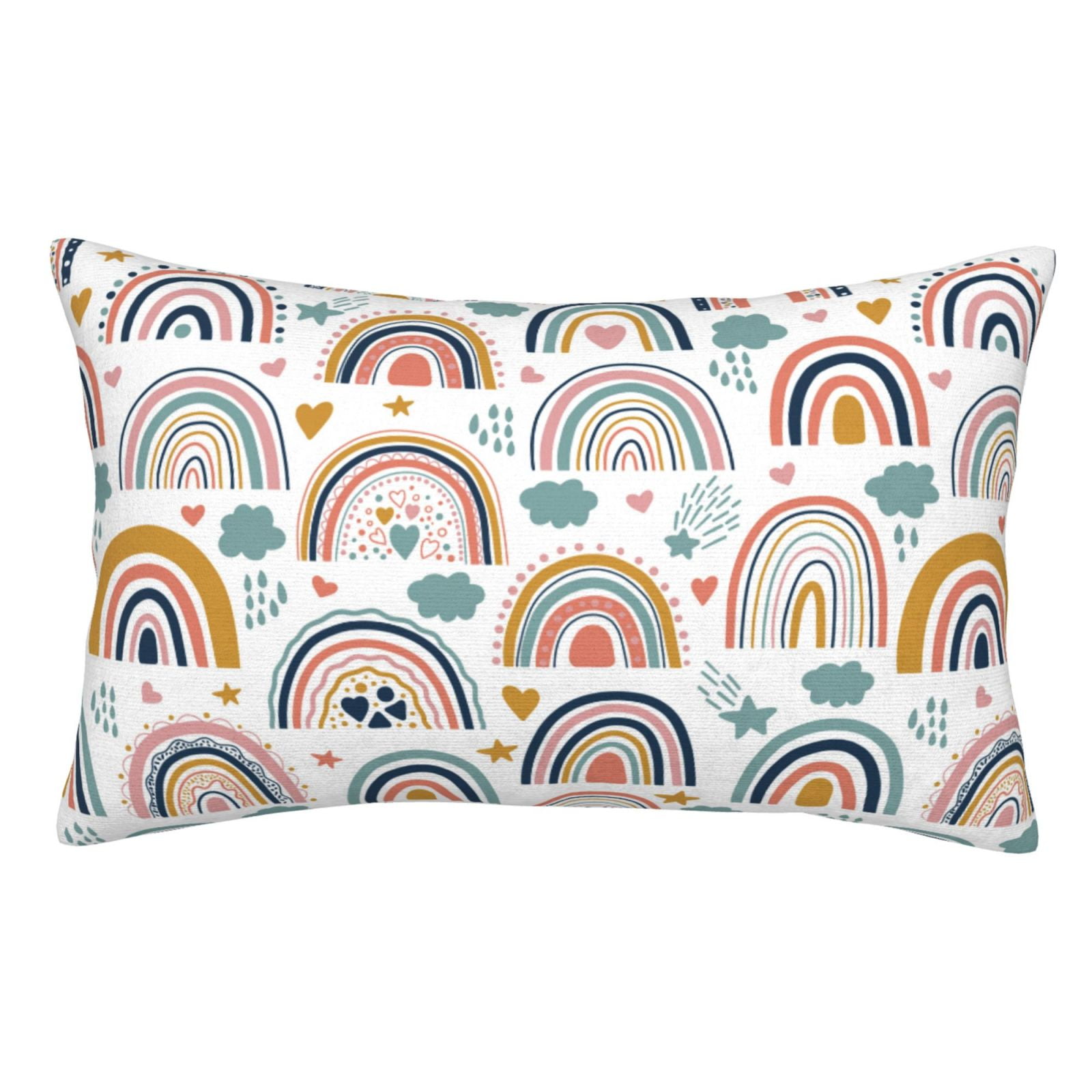Eflxamz Throw Pillow Case Boho Rainbows Pillow Covers Decorative Throw