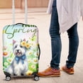 thumbnail image 4 of Scottish Terrier Hello Spring Time Flower Floral Nature Travel Luggage Cover Scottie Dog Lover Gifts Suitcase Dust Protective Decor - 02031, 4 of 5