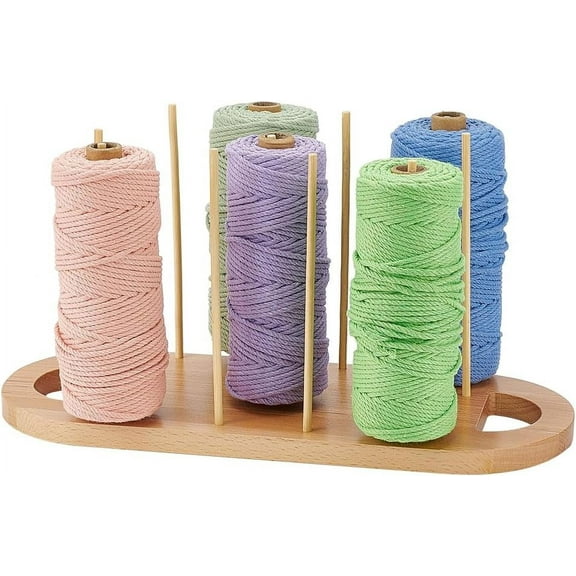 1Set Wooden Bobbin Thread Rack 11 Spools Sewing Embroidery Thread Rack Holder Burlywood Color Wood Yarn Dispenser Yarn Spinner Wool Thread Holder Yarn Ball Holder for Sewing Knitting Crochet