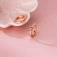 thumbnail image 6 of EOEMY Genuine 925 Sterling Silver Solid Bow Deco Hoop Huggie Earrings Ear Piercing-Rose Gold, 6 of 6