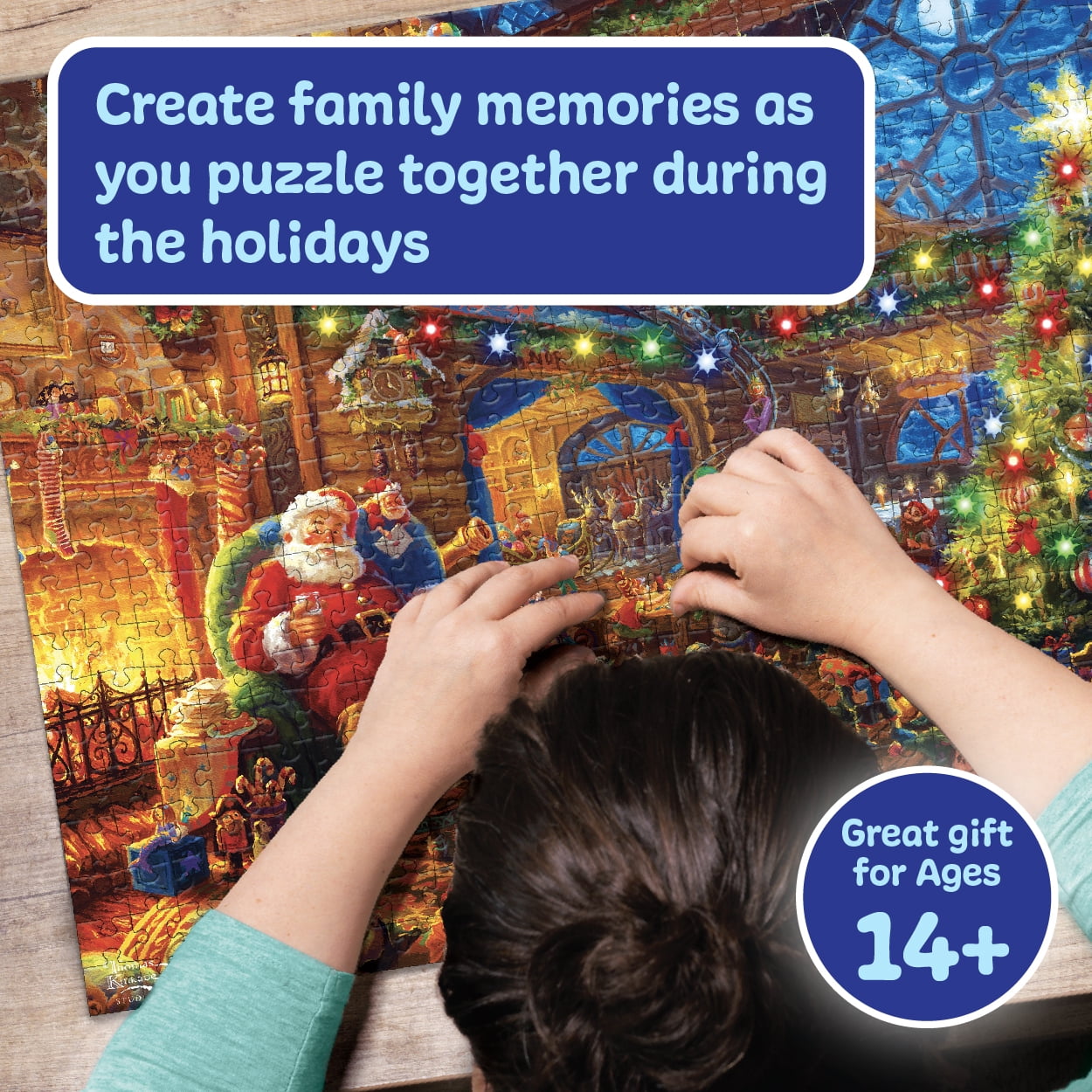 Ceaco Thomas Kinkade Santa Holiday Magic Light Up 500-Piece