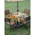 thumbnail image 4 of Outdoor Tablecloths with Umbrella Hole & Zipper, Spring Dog 60x60 Inch Square Tablecloths, Rustic Watercolor Botanical Floral Sunflower Waterproof Table Cloth, Patio/Pool/Picnic Table Covers, 4 of 8