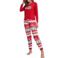 thumbnail image 5 of Pijamas de casa para mujer, traje de manga larga con estampado navideño europeo y americano, otoño e invierno, novedad de 2024, 5 of 5