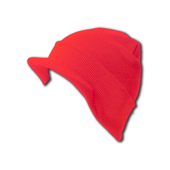 NEW CUFF HOT RED Beanie Visor Skull Cap HAT