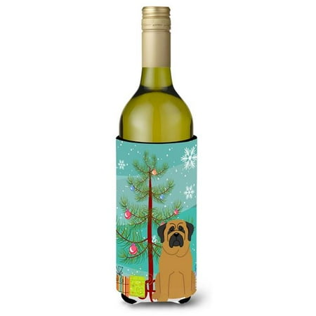 

Merry Christmas Tree Mastiff Wine Bottle Beverge Insulator Hugger