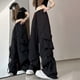 thumbnail image 1 of Pantalones Cargo Y2K para mujer, ropa de calle Harajuku, holgados, de pierna ancha, de paracaídas, estilo coreano, para correr, novedad de 2023, 1 of 3