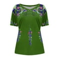 thumbnail image 4 of Rciityk Womens Summer Tops Short Sleeve V Neck Fashion Casual Print Shirts Loose T Shirts, 4 of 6