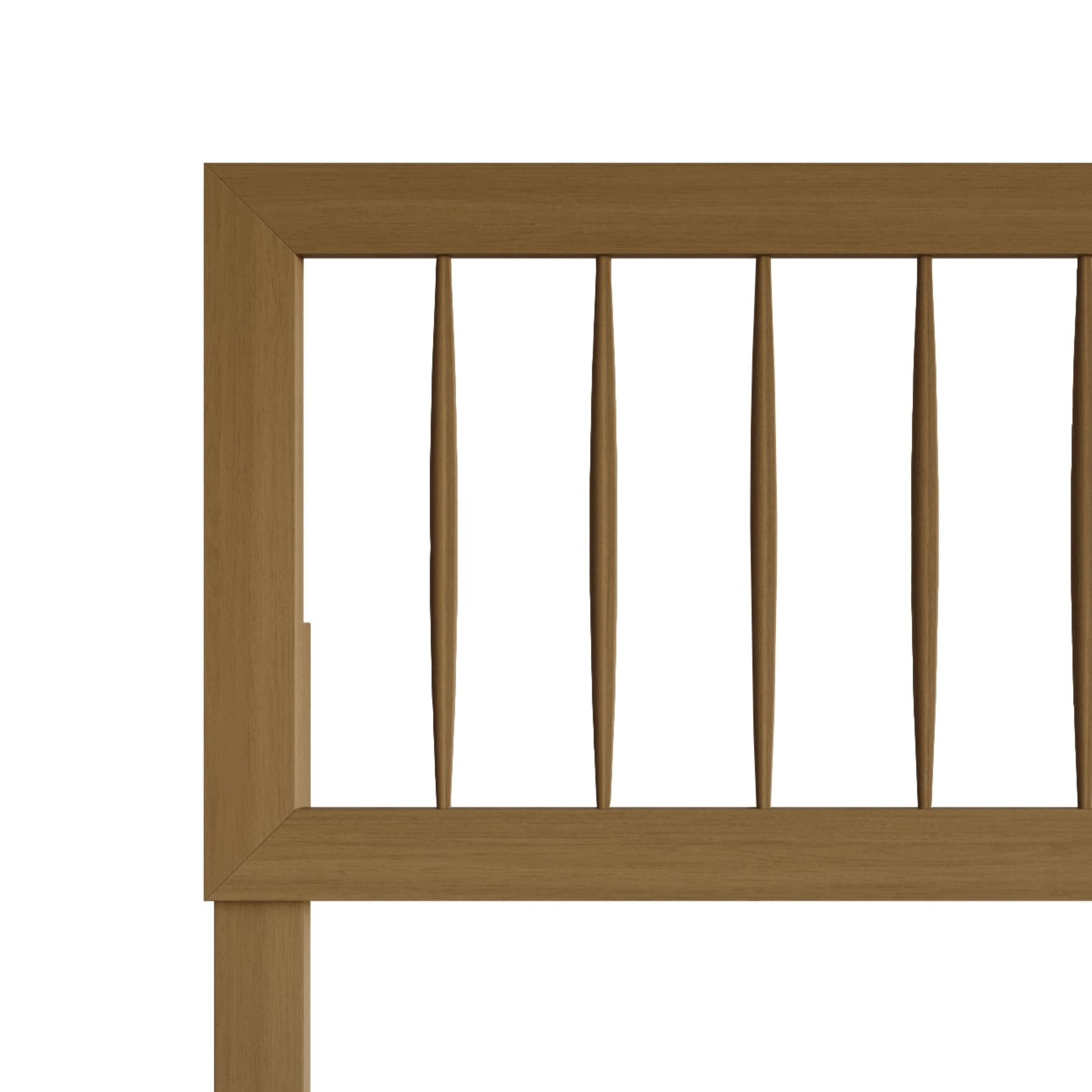 Castle Place Contemporary Twin Wooden Spindle Headboard, Light Oak