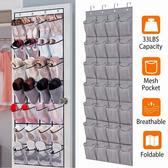 28 Grids Over Door Shoe Organizer Rack Hanging Storage Holder Hanger Bag Closet