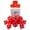 Red & White, variant on Role 4 Initiative Polyhedral Dice - Translucent Red w/Yellow and Arch'd4 (15) New