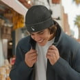 thumbnail image 4 of Dalix Astronaut Fisherman Beanie Hat Winter Knit Cuffed Watch Cap Mens in Asphalt Gray, 4 of 5