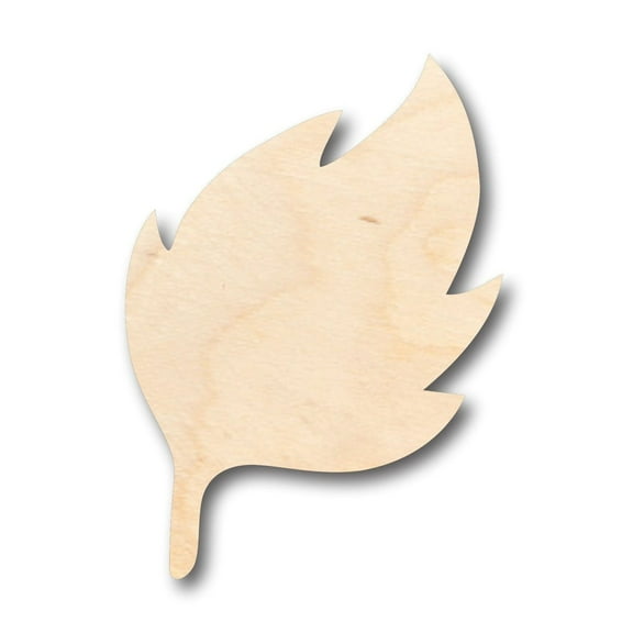 Unfinished Wood Earth Leaf Element Shape - Craft - up to 46" DIY 16" / 1/4"