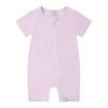 Toddler Girls Rompers Summer Solid Zipper Sleeper Short Sleeve Jumpsuit Onesie Outfits Light Purple Infant Boy Clothes
