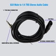 thumbnail image 3 of QUEST -15Ft Xlr 3-Pin Male To 6.35Mm 1/4" Stereo Cable Mono Shielded Speaker Cable Cord, 3 of 6