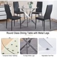 thumbnail image 5 of 36'' Round Dining Table for 2-4, Round Dining Room Table for Small Space, Silver Glass Kitchen Table for 4, X-Shape Metal Legs, 5 of 14