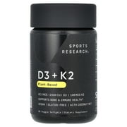 Sports Research D3 + K2, Plant-Based, 60 Veggie Softgels
