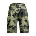 thumbnail image 4 of Garbnen Camo Mens Shorts Athletic Elastic Waist Drawstring Men Running Shorts Sports Comfy Lightweight Casual Shorts Men with Pocket Green XL, 4 of 4