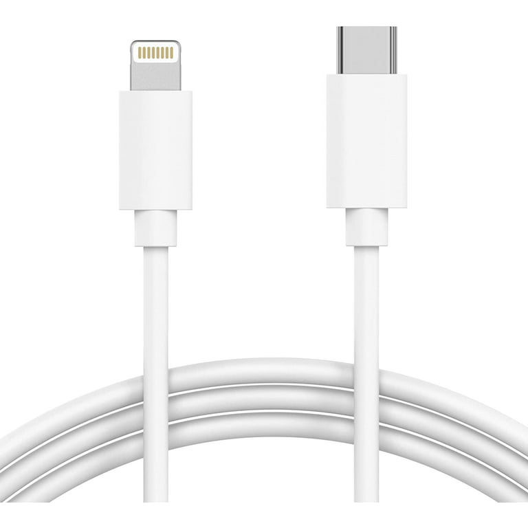dusin raket hver Southwit USB C to Lightning Cable iPhone Charger 3ft Short Heavy Duty Cord  - Fast Charging Power Delivery PD MFI Certified for Apple iPhone 13, 12,  11, XR, XS, X, 8, 7, 6, 5, SE, iPad - White - Walmart.com