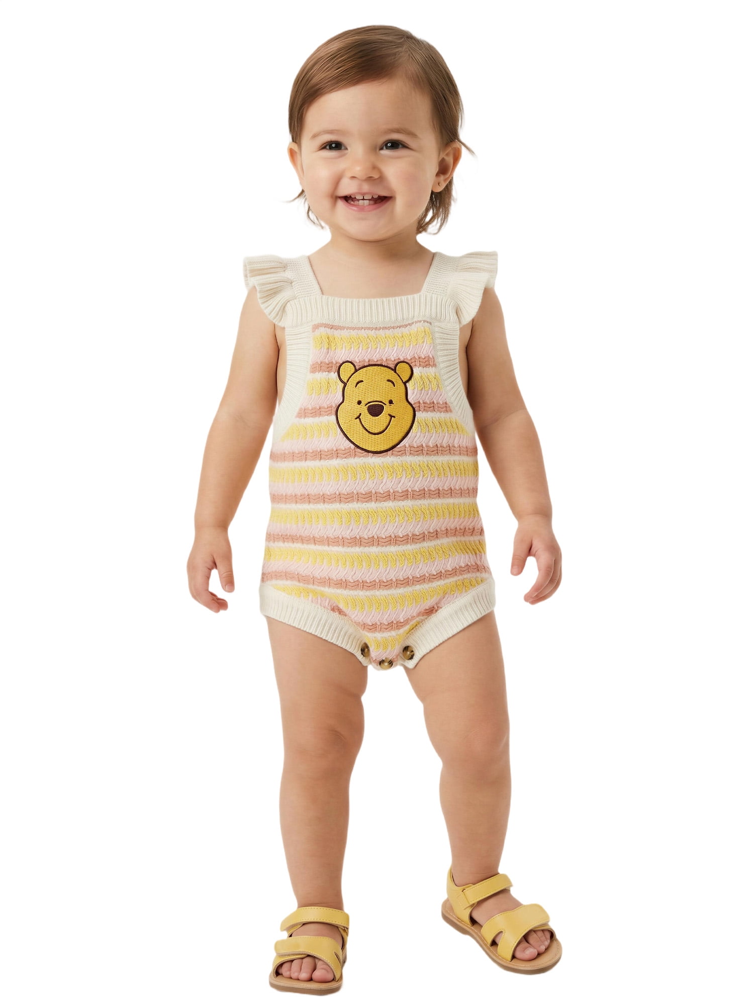 Winnie The Pooh Baby Girl Romper, Sizes 0/3 Months-24 Months