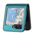 thumbnail image 3 of for Samsung Galaxy Z Flip 5 5G Slim Flip Case, Premium PU Leather Shockproof Drop Protective with Hinge Protection Phone Case Cover for Samsung Galaxy Z Flip 5 5G, Green, 3 of 5