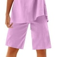 thumbnail image 5 of biudgviw Bermuda Shorts for Women Wide Leg Cotton Linen Shorts Plus Size Comfortable Lounge Bottoms Summer Long Shorts with Pockets, 5 of 5