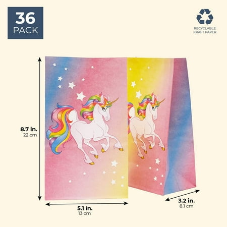 Juvale Unicorn Birthday Party Goody Bags For Treats And Favors 36 Pack