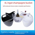 thumbnail image 1 of 4L Compact Transparent Plastic Ice Bucket - Elliptical Shaped, Durable & Versatile for Wine, Beer, Ice Storage - Stylish Minimalist Design for Tabletop Use, Single-Serve Capacity, Clear Visibility, 1 of 5