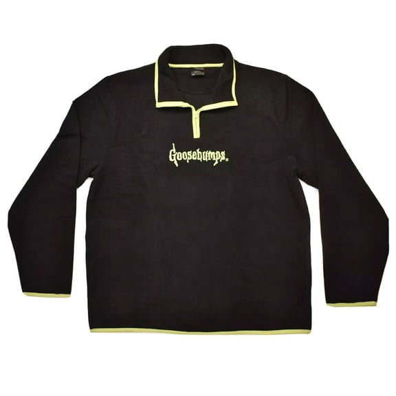Dumbgood Men's Black Goosebumps Polar Fleece 1/4 Zip Pullover (Small)