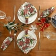 thumbnail image 5 of GZHJMY Chic Vintage Christmas Poinsettia Flowers Red Berry Cloth Napkins, Set of 6 20 x 20 Inch Soft & Comfortable Polyester Dinner Napkin for Family, Restaurant, Parties, 5 of 5