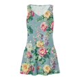 thumbnail image 4 of Viikei Women's Bohemian Short Sleeve Dress,Women's Casual with Pockets Summer Floral Print Dress V-Neck Mini Dresses Green XXL, 4 of 6