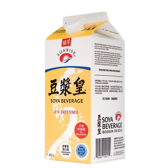 Sunrise Soya Foods Sunrise Sweentened Soya Beverage, 1.89 L