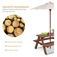 thumbnail image 5 of Kids Picnic Table with Umbrella, Wooden Table & Bench Set for Outdoor Play, Toddler Activity Table for Backyard, Patio, Garden, Ages 3-8, Foldable, 5 of 9