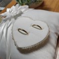 thumbnail image 3 of Soporte de anillo de Boda nupcial romántico europeo, almohada de corazón, cinta cojín de hecho a mano, decoración para ceremonia de boda sin anillos, 20cm, 3 of 4