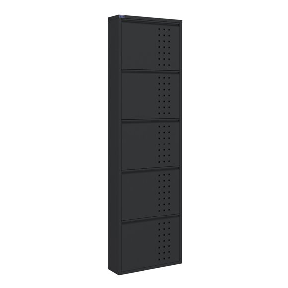 AYK 5-Door metal shoe cabinet with front ventilation - Dark Gray