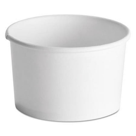 HUH 8-10 oz Squat Streetside Design Paper Food Container, White - 50 Per Pack & Pack of