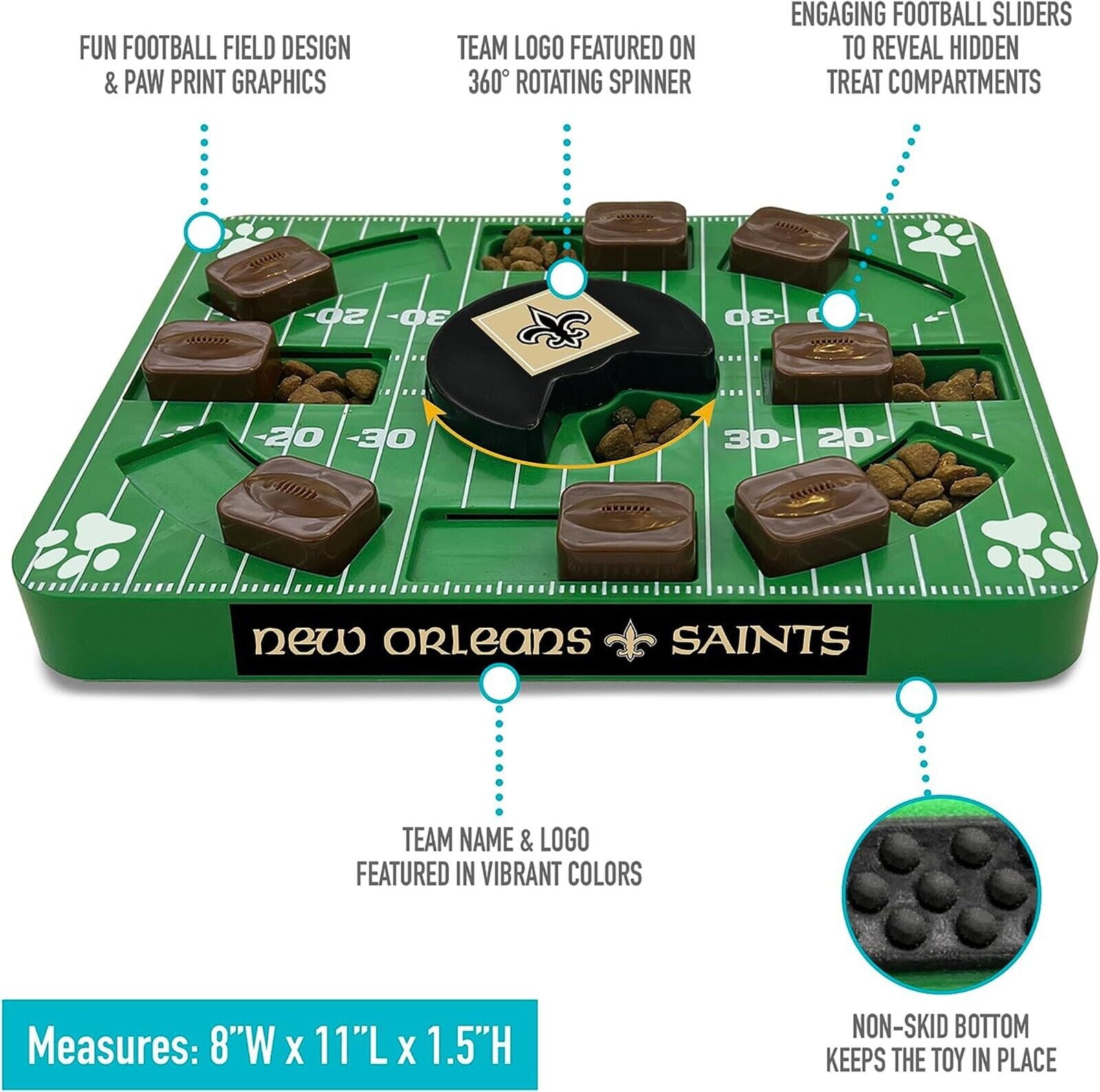 Pets First NFL New Orleans Saints Pets Puzzle Toy, Puzzle Treat Dog Toy, Interactive Dog Treat Toy