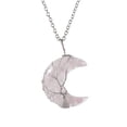 thumbnail image 1 of Zhuge Colgante de collar con forma de árbol de la vida, accesorios para collares para hombres y mujeres, colgante de luna de grava de cristal de colores (hilo plateado rosa claro), 1 of 5