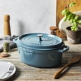 thumbnail image 3 of Staub Cast Iron Oval Cocotte, Dutch Oven, 5.75-quart, serves 5-6, Made in France, Turquoise, 3 of 4