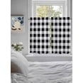 thumbnail image 4 of Tier Curtains 45 Inches Long, Vintage Farmhouse Window Treatment Curtain Drapes, Black and White Checkered Small Curtain Drapes for Bathroom Laundry Room, 27.5"x45", 2 Panels, 4 of 7