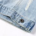 thumbnail image 6 of LYMAYTER Womens Short Denim Jacket Spring Fall Long Sleeves Jeans Jacket Female Lapel Washed Cowboy Outwear S-5XL Large Size, 6 of 10