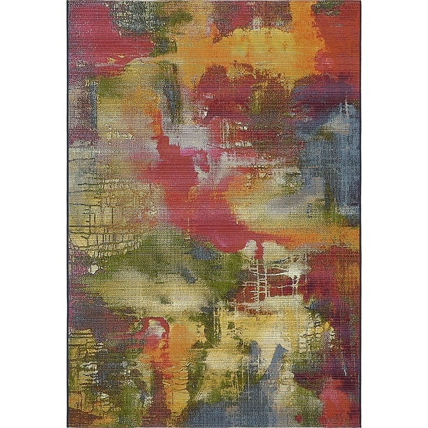 Unique Loom Azera Outdoor Contemporary Abstract Area Rug or Runner