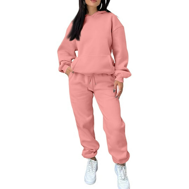 Pink womens sweatsuit sets hotsell