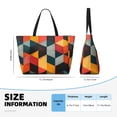 thumbnail image 4 of Fotbe Geometric Cube Pattern Art Bolsa de Viaje para Playa - Resistente al Agua, Bolsa Tote de Gran Capacidad y Ligera con 7 Bolsillos para Mujeres y Hombres, 4 of 7