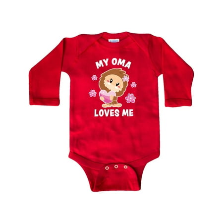 

Inktastic My Oma Loves Me with Bigfoot Gift Baby Girl Long Sleeve Bodysuit