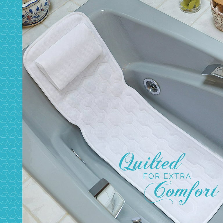 COMFYSURE Bath Cushion for Tub - Extra-Large Full Body Bath Tub Pillow &  Non-Slip Spa Bathtub Mat Mattress Pad with Super Thick Breathable 3D Mesh  Layers - Great Back Support for Adult 