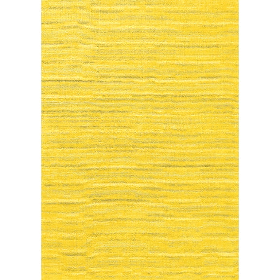 Ahgly Company Machine Washable Indoor Rectangle Solid Yellow Modern Area Rugs, 5' x 7'
